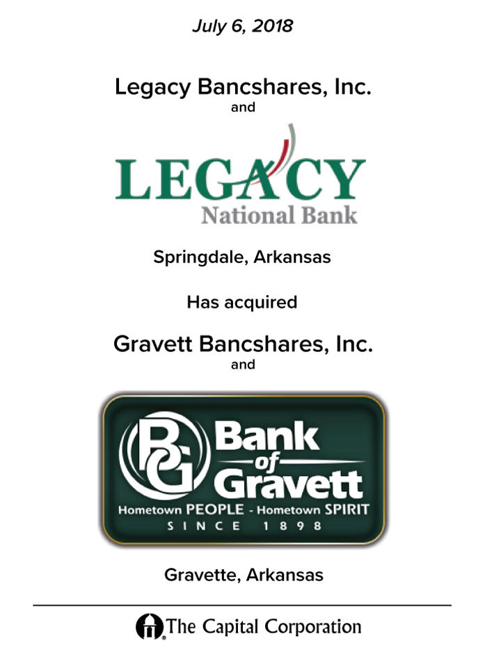 Legacy Bancshares, Inc. transaction