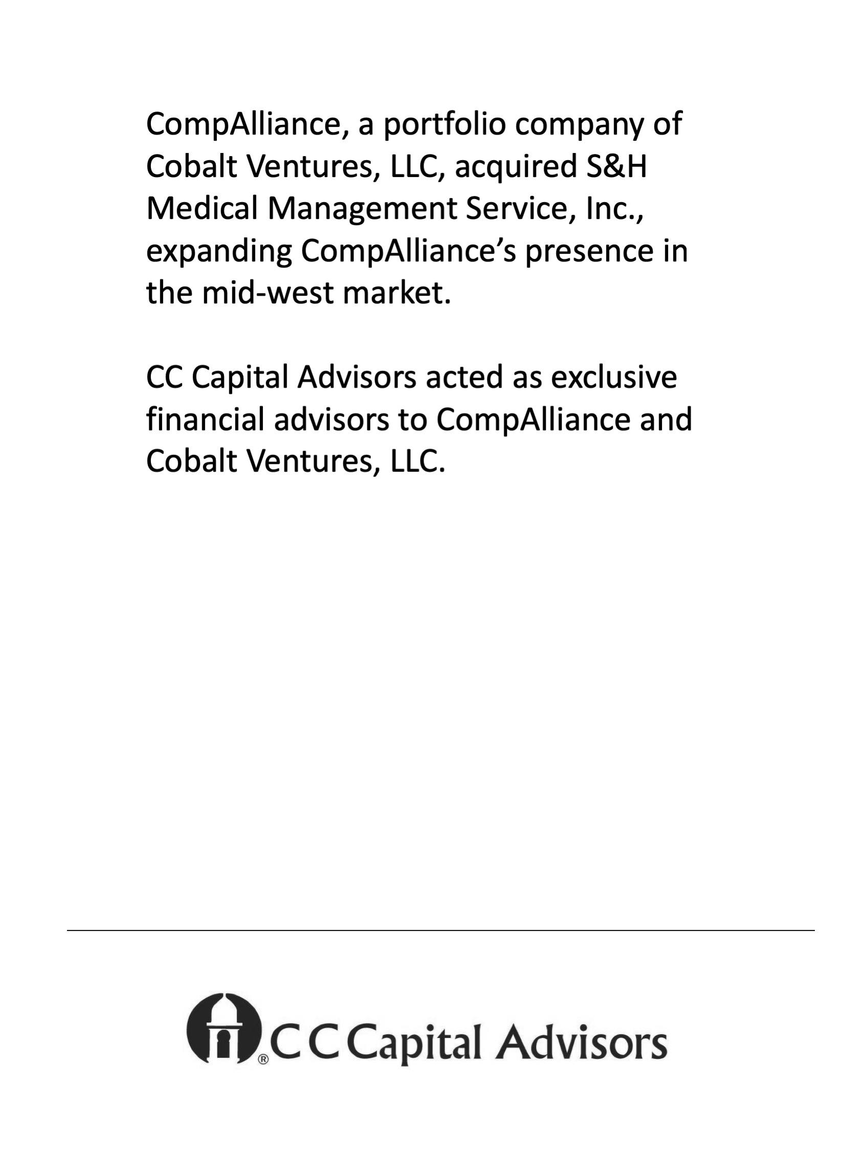 Colbalt Ventures - S&H transaction