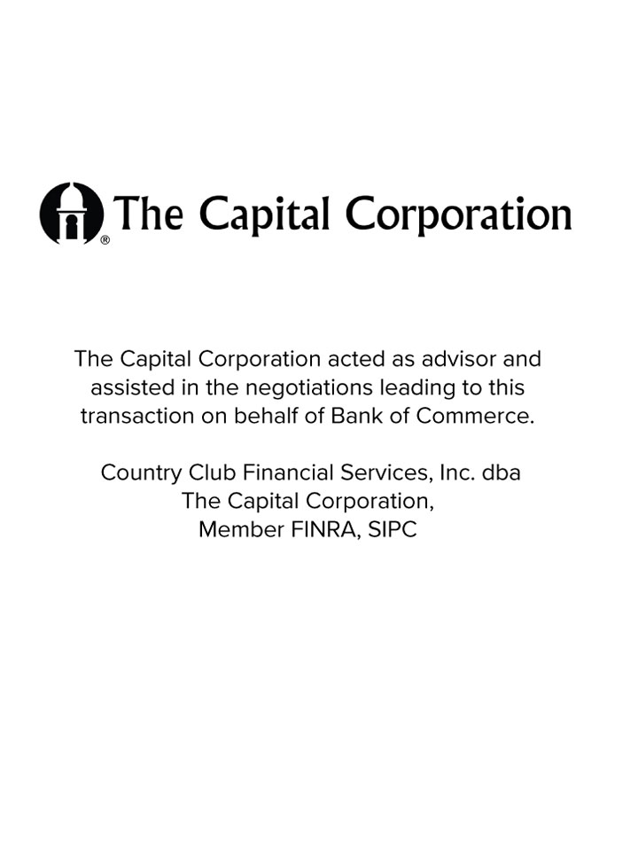 Welch Bank and Bank of Commerce Transaction transaction