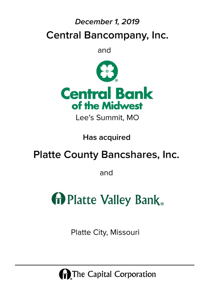 Central Bank / Platte Valley Bank transaction