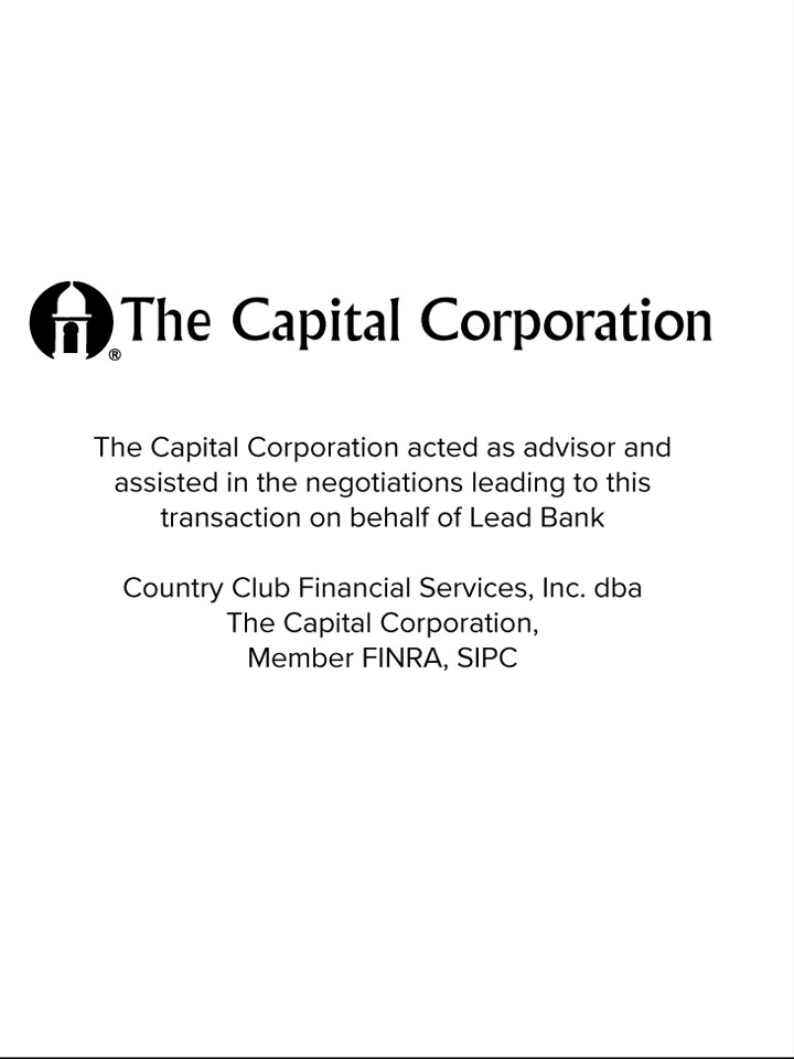 Community First Bank / Lead Bank transaction