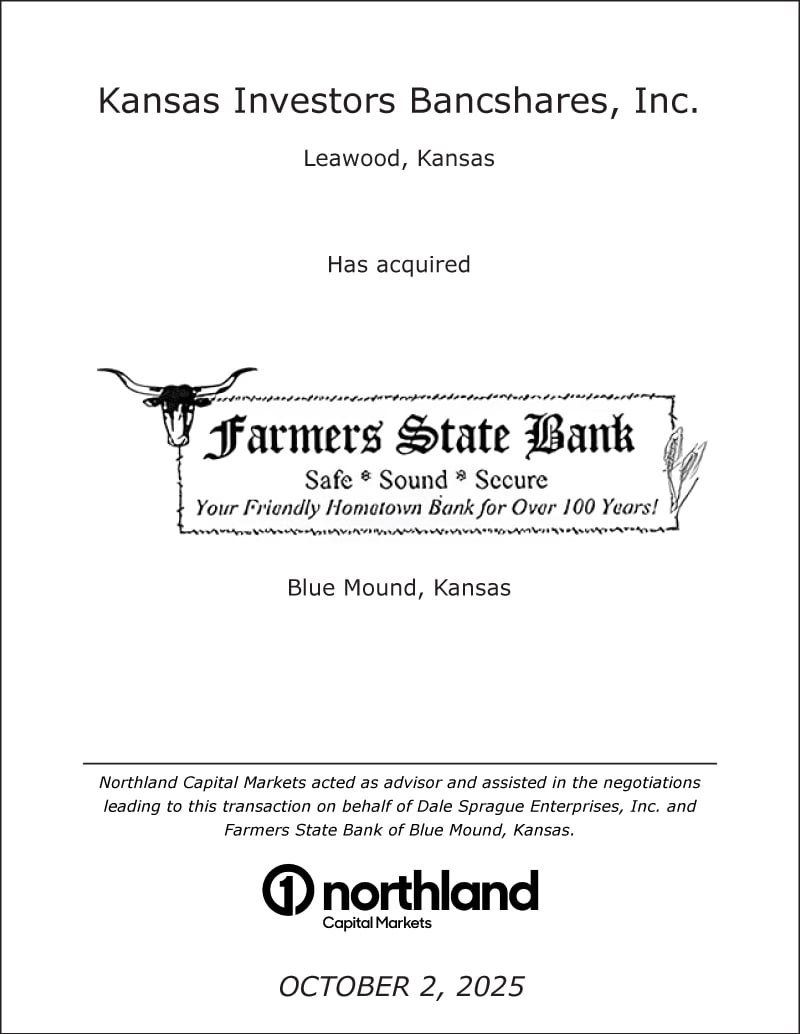 Kansas Investors / Farmers State Bank transaction