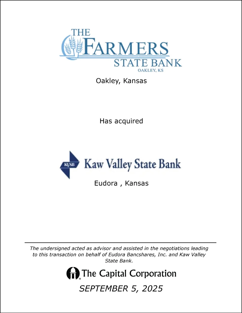 Farmers State Bank / KAW Valley transaction