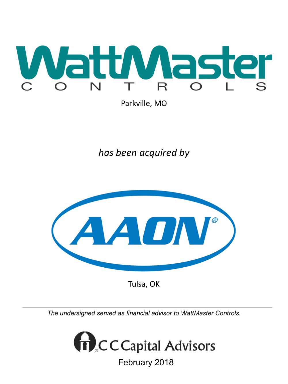 WattMaster transaction