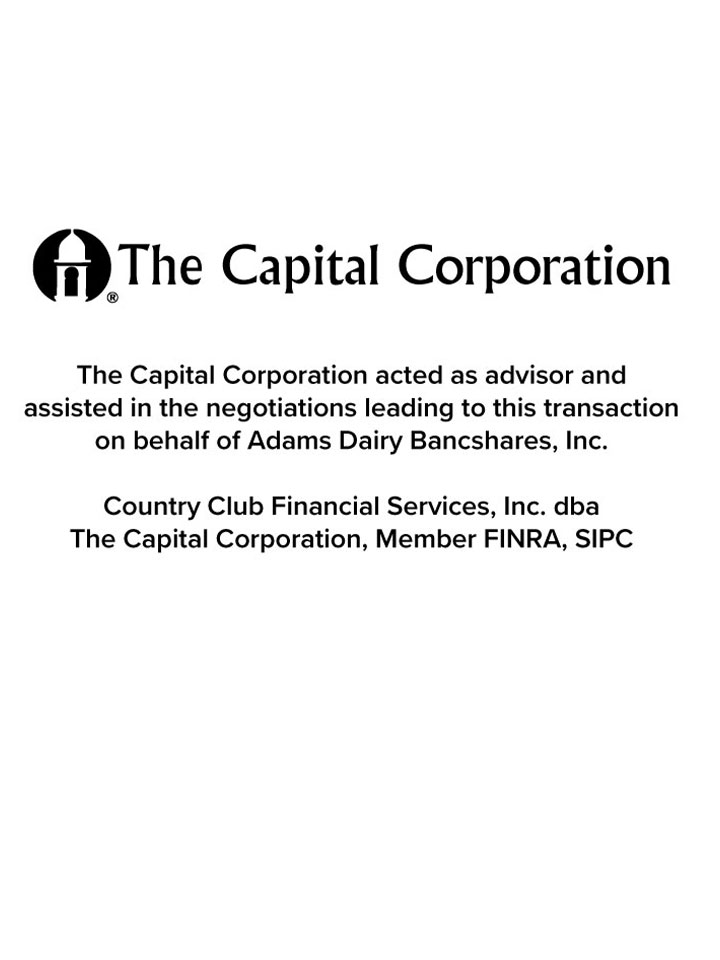 Equity Bancshares, Inc - Adams Dairy transaction