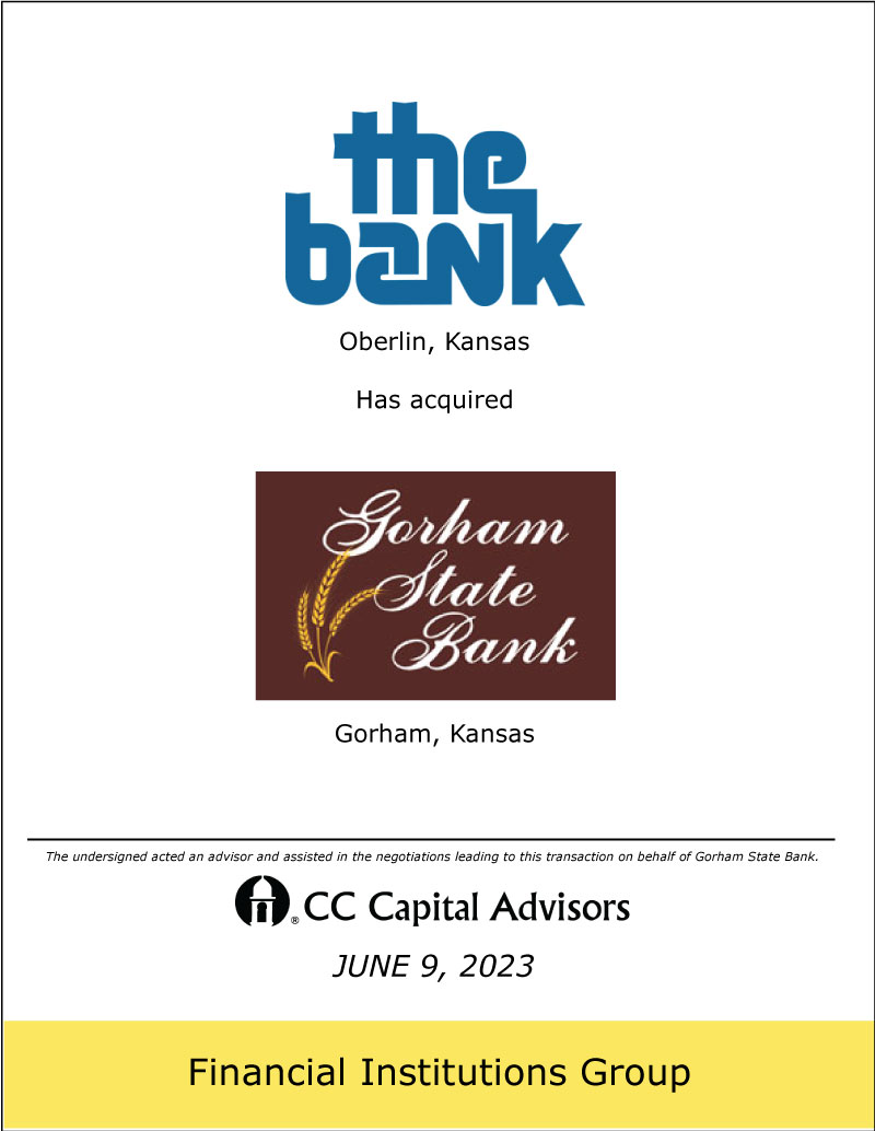 The Bank / Gorham State Bank transaction